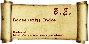 Borsenszky Endre névjegykártya